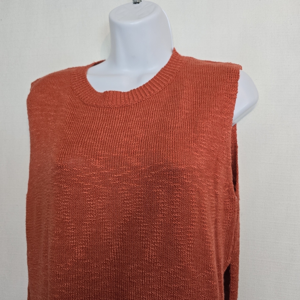 Women's Boho Sleeveless Knit Sweater Tank Top Sleeveless Side Slit M - Picture 9 of 13